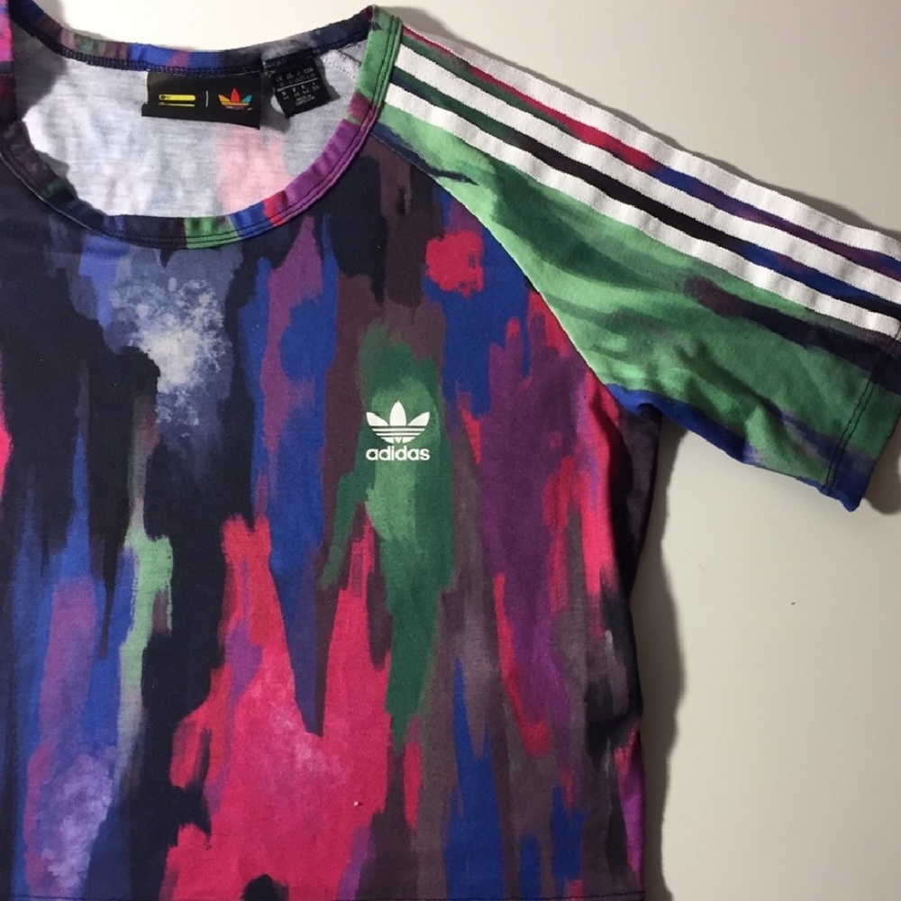 Adidas crop multi colored